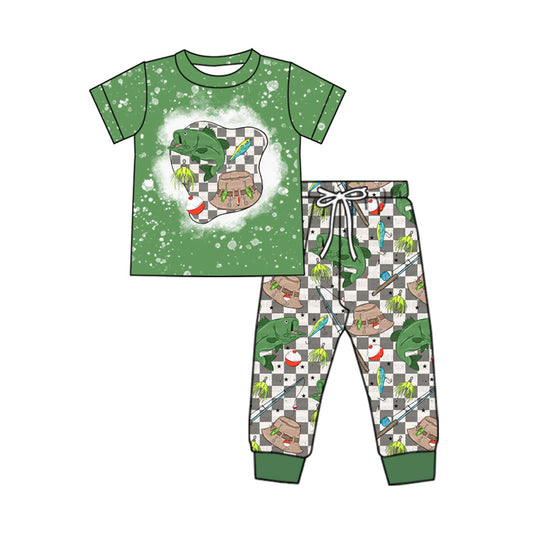 presale BSPO0539  Hat plaid green short-sleeved trousers suit   2024 11.26