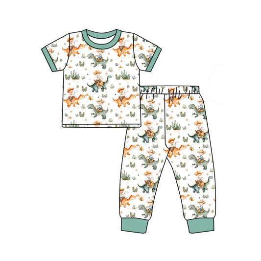 presale BSPO0562 Baby Boys Short Sleeves Dinosaurs Top Pants Pajamas Set  D 4.25