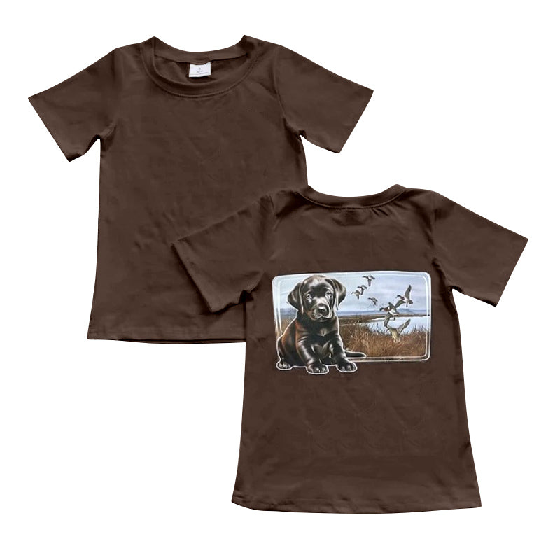 presale BT1072 Puppy Duck Brown Short Sleeve Top   2024 10.24