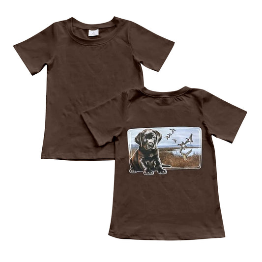 presale BT1072 Puppy Duck Brown Short Sleeve Top   2024 10.24