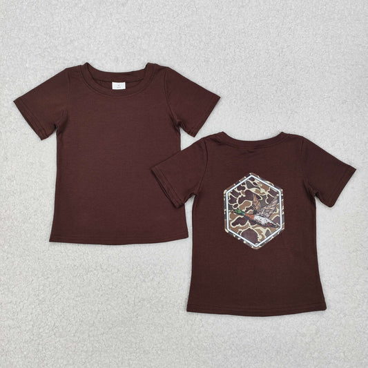 BT1090 Camouflage Duck Dark Brown Short Sleeve Top D 4.17