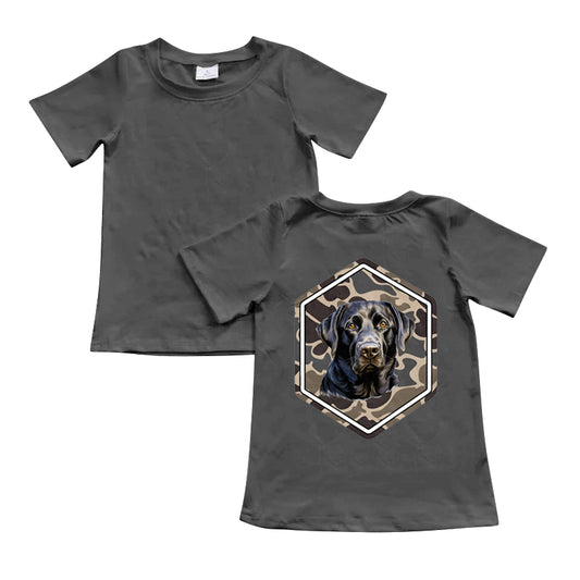 presale BT1091   Camouflage Puppy Grey Short Sleeve Top 2024 11.5