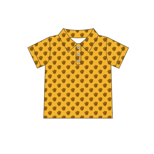 presale BT1121 Baseball Glove Yellow Short Sleeve Top  2024 11.30