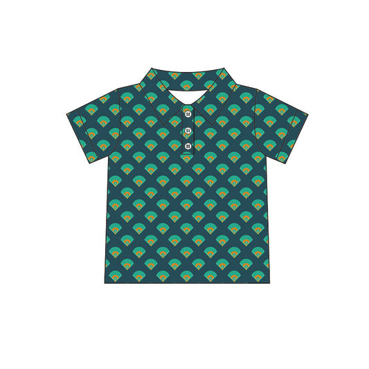 presale BT1124 Fan-Shaped Baseball Stadium Blue Short Sleeve Top 2024 11.30