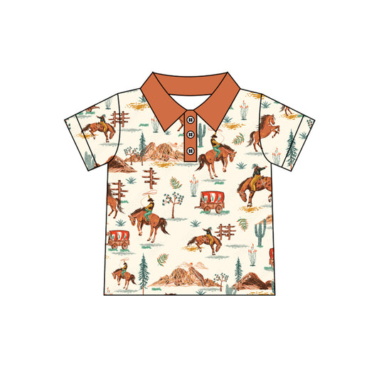 presale BT1182  Baby Boys Western Horses Pullovers Tee Shirts Tops  D 2.11