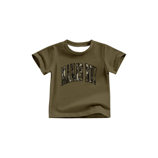presale BT1185 Baby Boys Dark Green Mama's Boy Camouflage Short Sleeve Tee Shirts Tops   2025 2.17