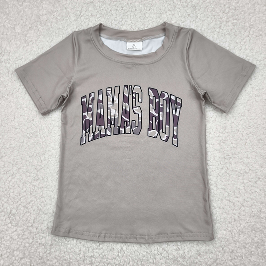 BT1186  Baby Boys Light Green Mama's Boy Camouflage Short Sleeve Tee Shirts Tops  D 4.19