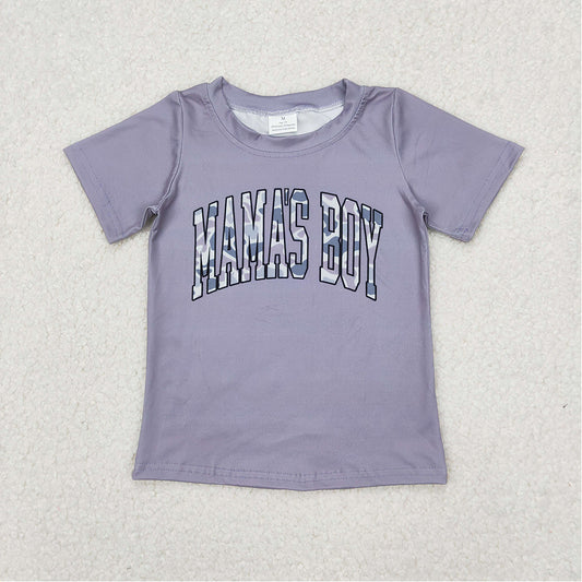 BT1187  Baby Boys Grey Mama's Boy Camouflage Short Sleeve Tee Shirts Tops  D 3.20