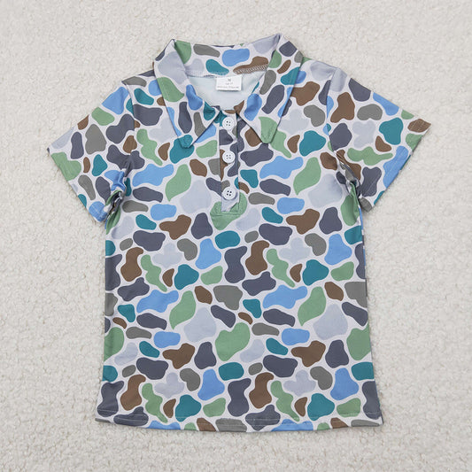 BT1214 Baby Boys Short Sleeves Green Camo Polo Shirts Top D 4.7