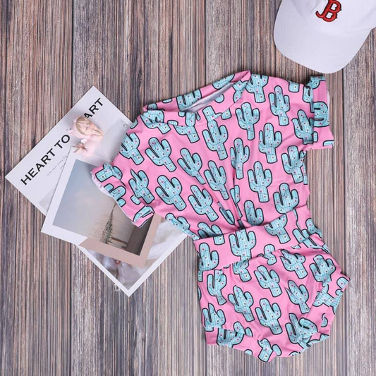 presale GBO0446 Cactus Pink Short Sleeve Briefs Set  2024 10.22