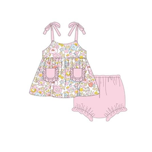 presale GBO0452  Floral Pink Lace Pocket Suspender Briefs Set  2024 11.8