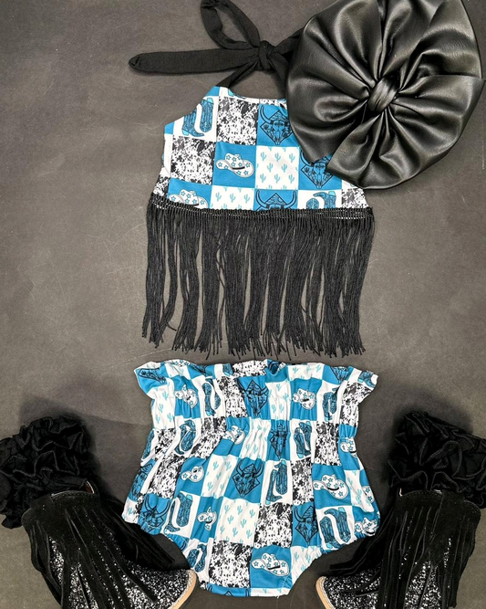 presale GBO0462 Baby Girls Western Boots Cactus Top Bummies Clothes Sets  2025 1.8
