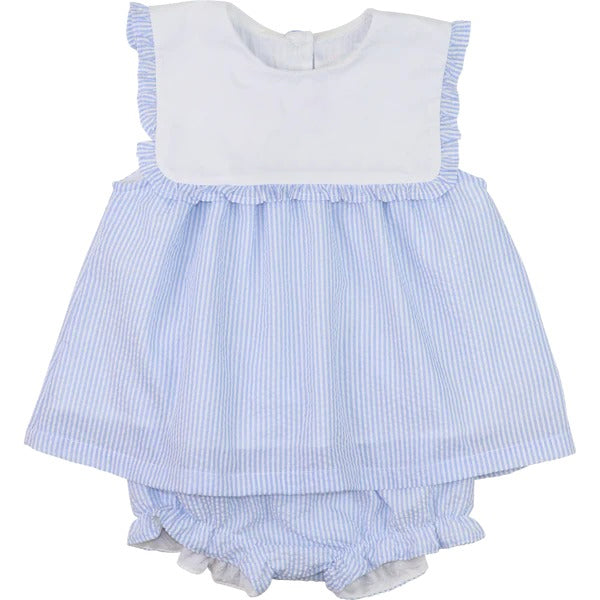 presale GBO0475 Baby Girls Blue Stripe Sleeveless Tunic Bummies Set  D 3.19