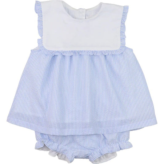 presale GBO0475 Baby Girls Blue Stripe Sleeveless Tunic Bummies Set  D 3.19