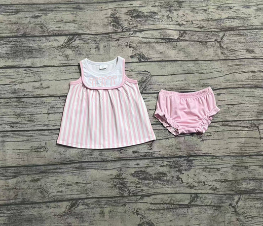 presale GBO0476 Baby Girls Pink Sleeveless Bows Tunic Bummies Set   D 3.28