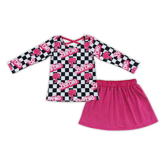 GLD0342 Rose red velvet skirt suit