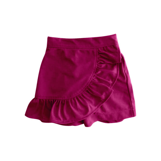 presale  GLK0062  Baby Girls Wine Ruffles Skort Skirts   D 2.12
