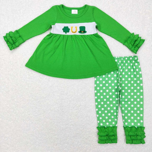 GLP0851 Kids Girls Saint Patrick Pants Outfit