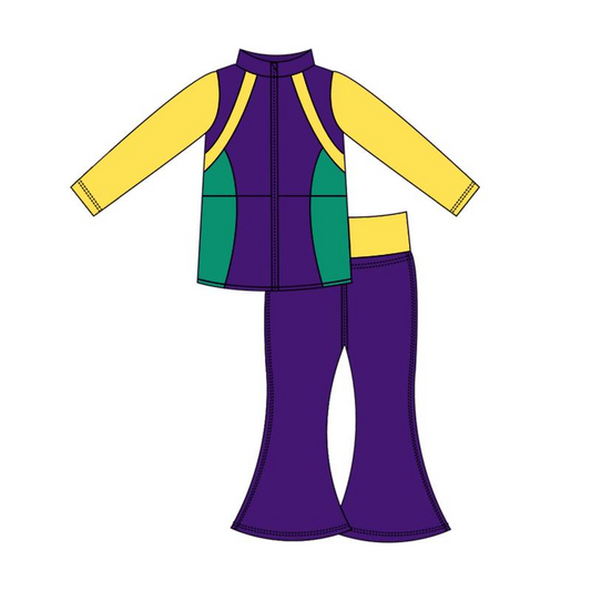 presale GLP2152 Carnival yellow green purple solid color yoga suit long sleeves and pants suit  2024 10.8