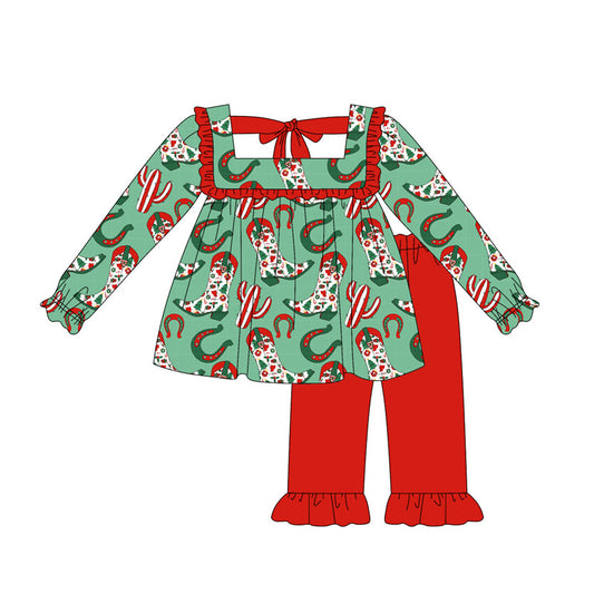 presale GLP2355 Christmas boots cactus tunic pants western girls clothes  D 5.15