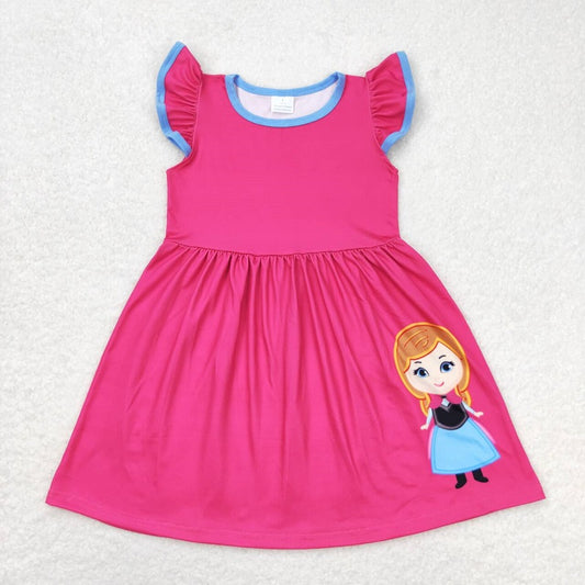 GSD1149 Princess rose red flying sleeve dress