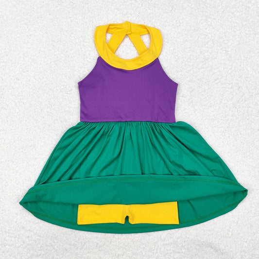 GSD1433  Baby Girls Purple Mardi Gras Active Wear Athletic Dresses