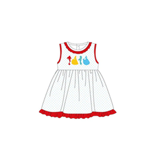 presale GSD1563  Cartoon Princess Polka Dot Red Lace Sleeveless Dress  2024 11.8
