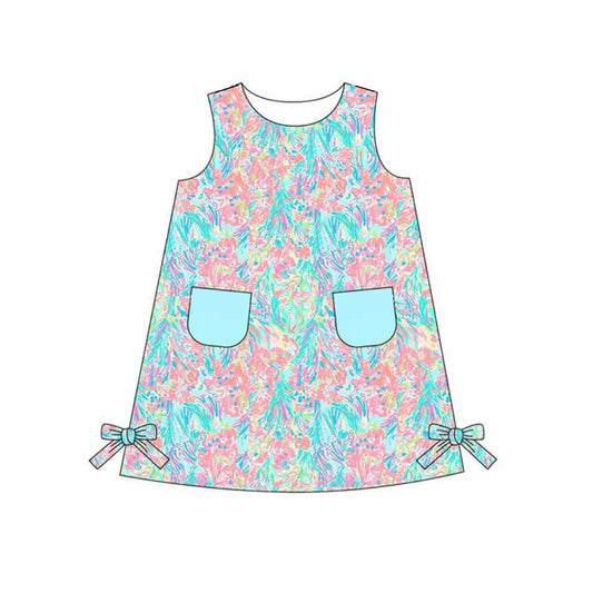 presale GSD1686  Seagrass Coral Blue Pocket Sleeveless Dress 2024 12.9