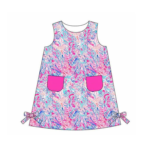 presale GSD1687 Sleeveless dress with seagrass pattern and rhododendron pockets  2024 12.9
