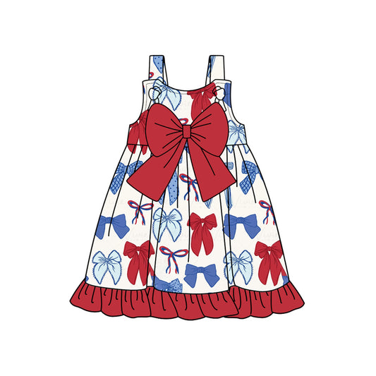 presale GSD1849  National Day Bow Pattern Red Lace Sleeveless Dress  2025 1.4