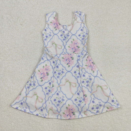 GSD1864 Baby Girls Pink Flowers Bows Athletic Dresses D 4.28