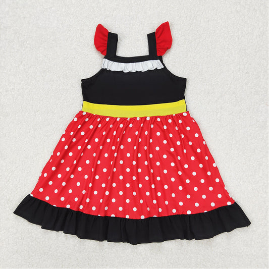 GSD1878 Baby Girls Princess Red Dots Knee Length Dresses  D 3.17