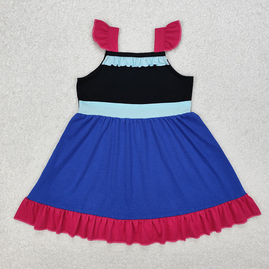 GSD1880 Baby Girls Princess Blue Knee Length Dresses   D 3.15