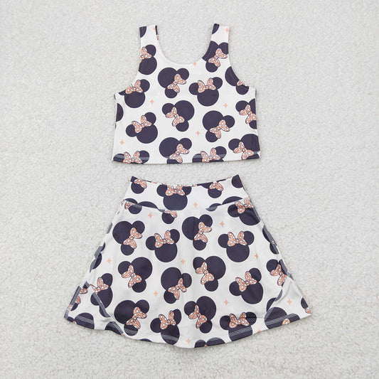 GSD1934 Baby Girls Cartoon Mouse Top Yoga Skort Clothes Sets  D 4.2