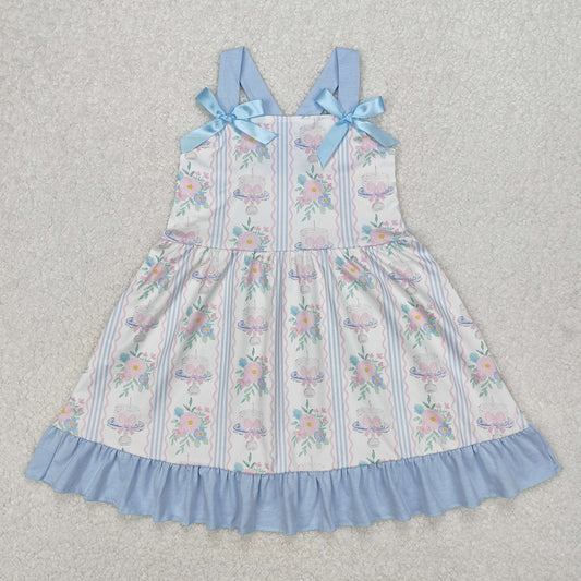 GSD1946  Baby Girls Flowers Cakes Straps Bows Knee Length Dresses  D 3.10