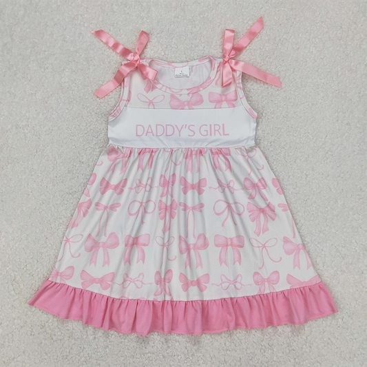 GSD2080  Baby Girls Daddy's Girl Bows Knee Length Dresses D 4.1