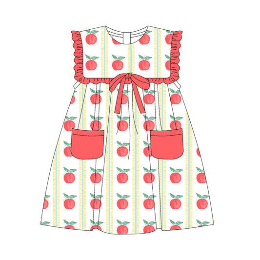 presale  GSD2326  Baby Girls Peaches Pockets Knee Length Dresses   D 3.20
