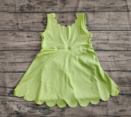 presale GSD2374 Baby Girls Aqua Sleeveless Yoga Active Knee Length Dresses D 5.6