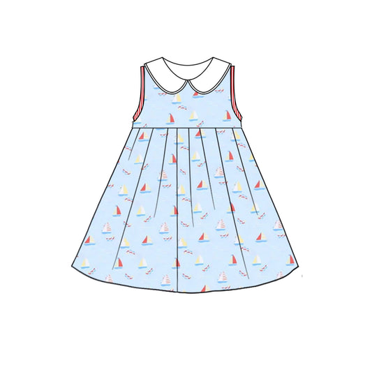 presale  GSD2376  Baby Girls Sleeveless Boats Knee Length Dresses  D 3.24