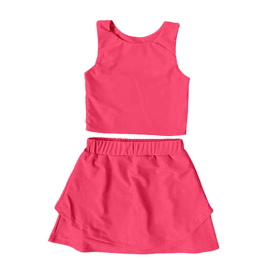 presale GSD2657  Baby Girls Sleeveless Watermelon Vest Top Short Skirts Yoga Set   D 6.2