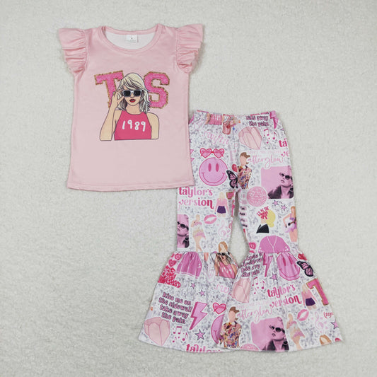 GSPO1507 1989 pink flying sleeve trousers suit