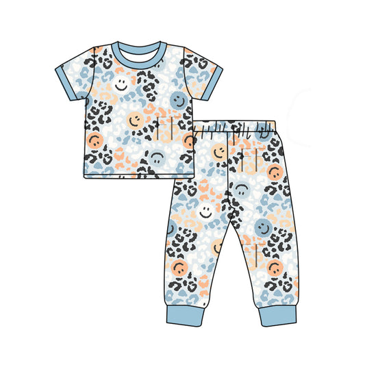 presale GSPO1824 Leopard print face blue short-sleeved trousers pajama set  2024 .11.8