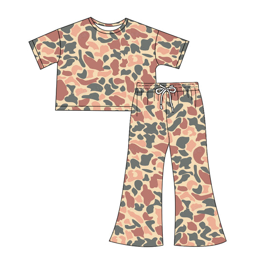 presale GSPO1910  Adult female red and green camouflage short-sleeved trousers suit 2024 12.7