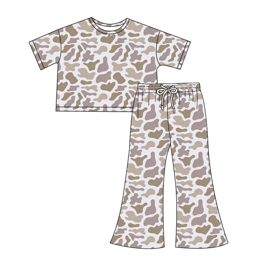 presale GSPO1911  Adult female gray green camouflage short-sleeved trousers suit 2024 12.7