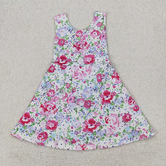 GSD1991 Baby Girls Pink Flowers Sleeveless Athletic Dresses  D 3.27
