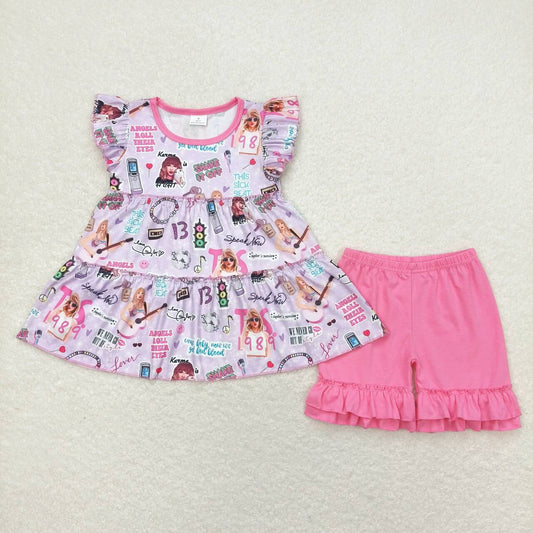 GSSO0676 1989 Purple flying sleeves and rose pink shorts suit