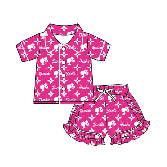 Presale GSSO1514 Rose red short-sleeved shorts pajamas set  2024 10.24