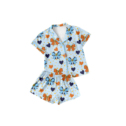 presale GSSO2297  Baby Girls Cartoon Dogs Bows Buttons Shirts Shorts Pajamas Clothes Sets D 3.5