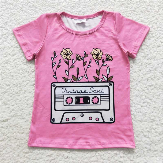 GT0226 Floral Pink Short Sleeve Top