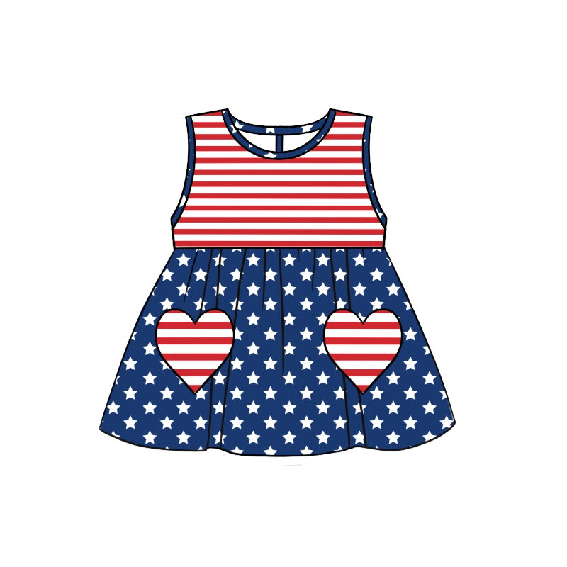 preorder  GT0543 Sleeveless top with heart pockets and stars tattooed